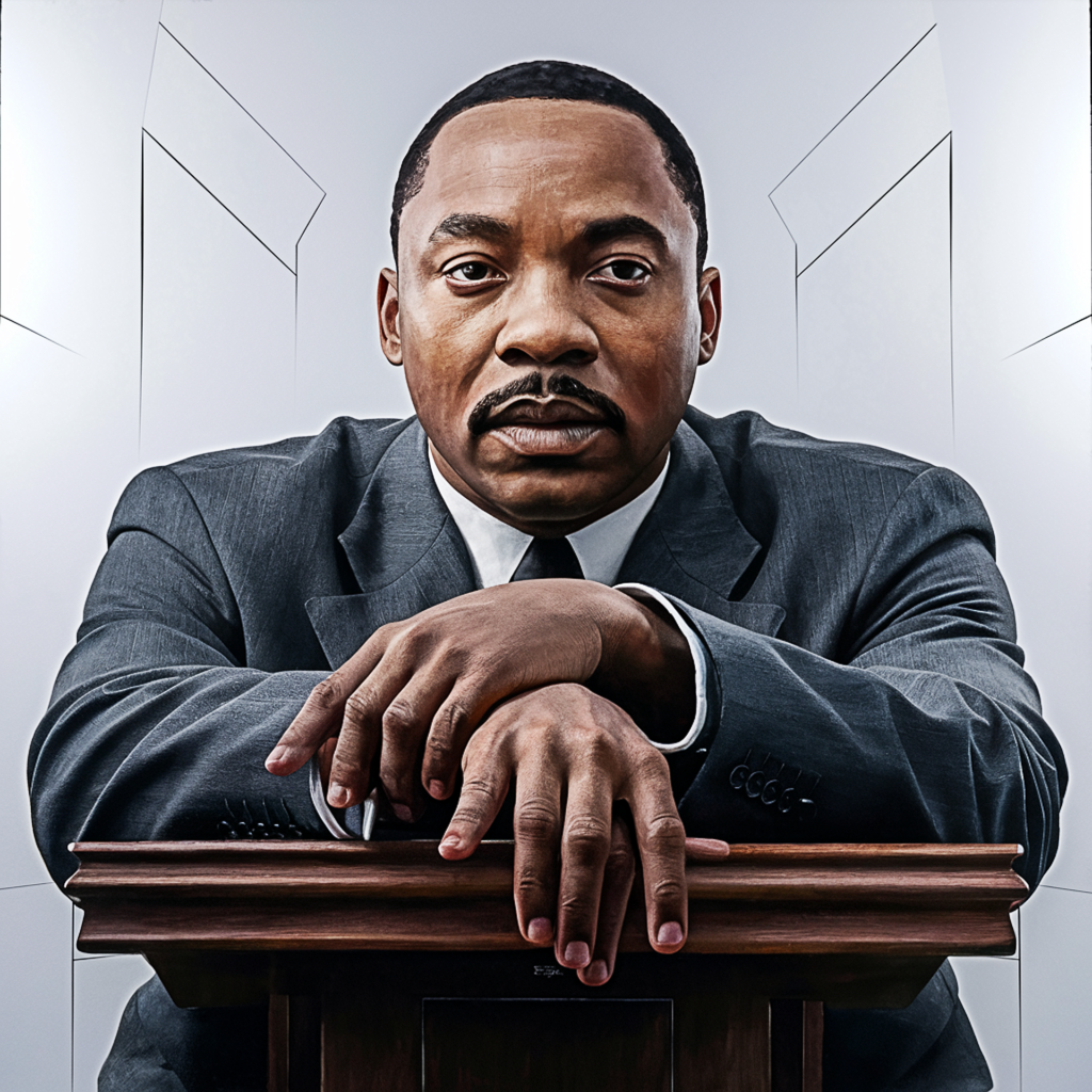 Martin Luther King Jr. portrait used for MLK Day remembrance